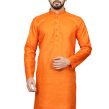 073orangeplainonlykurta-1