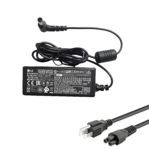 LG LED Monitor 24M45VQ-B 22M45D-B Charger/Adapter 25W/32W
https://www.adapterone.com/lg-led-monitor-24m45vqb-22m45db-chargeradapter-25w32w-p-59826.html

Product Info
Input:100-240V / 50-60Hz
Voltage-Electric current-Output Power: 19V-1.3A/1.7A-25W/32W
Plug Type: 6.5mm / 4.4mm 1 Pin
Color: Black
Condition: New,Genuine
Warranty: Full 12 Months Warranty and 30 Days Money Back
Package included:
1 x LG Charger
1 x US-PLUG Cable