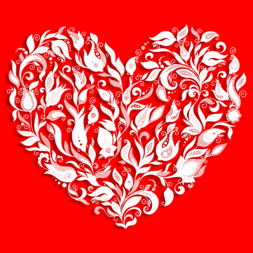 23777948 abstract heart consisting of all srewtorts of floral patterns vector