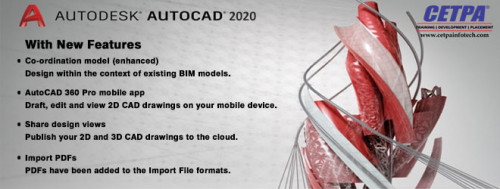 AutoCAD the world’s leading design and drafting software is back in 2020 with new features, powerful tools, and improved performance. AutoCAD 2020 comes with some significant updates. Let’s have a look at some advanced  new features of AutoCAD are:
•	New Auto desk Desktop App
•	Conversion of PDF to DWG
•	Sharing files with the one who don’t use AutoCAD
•	Making center line and center marks
•	New Migrate custom settings
•	Enhanced graphics