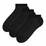 A-042-Mens-3-Pair-100-Ankle-Cotton-Socks-BLK-X3