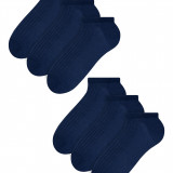 A-042-Mens-3-Pair-100-Ankle-Cotton-Socks-BLU-X6