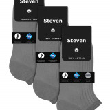 A-042-Mens-3-Pair-100-Ankle-Cotton-Socks-GRY-PACK-X3