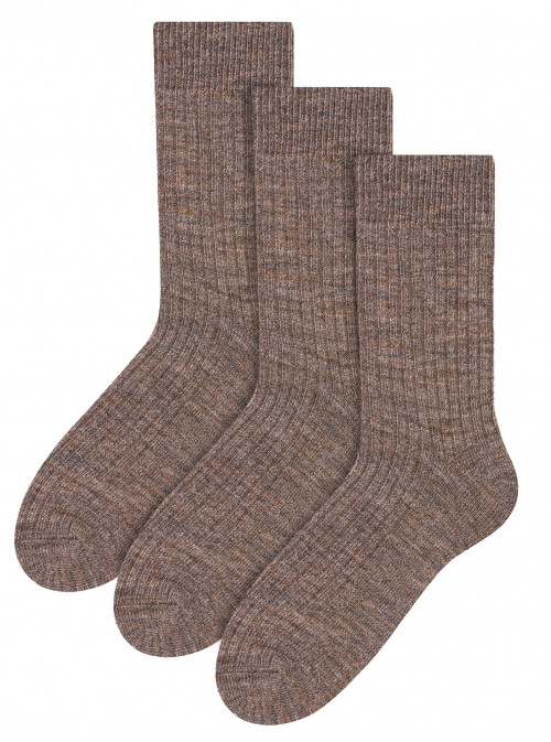 Art.044 Alpaca Wool Socks CM 044 BEI X3