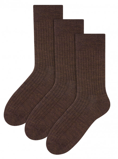 Art.044 Alpaca Wool Socks CM 044 BRN X3