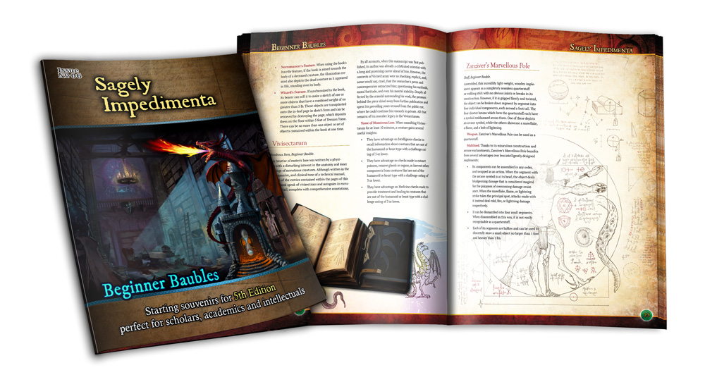 Preview of the cover and interior of Beginner Baubles Sagely Impedimenta