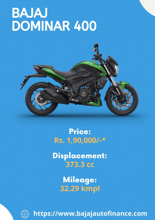 If you are planning to buy a new bike with high performance in the 400cc segment, there are many options available, but Bajaj Dominar 400 is the best option to buy. These days Bajaj offers the opportunity to enjoy up to 95% finance at the lowest interest rates.
Know more about Dominar - https://www.bajajautofinance.com/two-wheeler-loan/dominar-400


Contact Us:
Email: bflcustomercare@bflaf.com
Phone No: 9225811110
Address: Bajaj Finance Ltd, Yamuna Nagar Gate, Old Mumbai Pune highway, Akurdi, Pune 411035