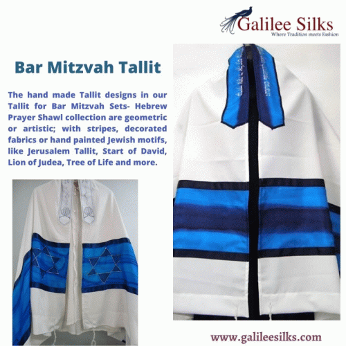 Our lives are definitely filled with various ceremonies. In the lives of Jewish boys, Bar Mitzvah is definitely one of the most significant ceremonies.  For more details, visit: https://www.galileesilks.com/collections/bar-mitzvah-tallit