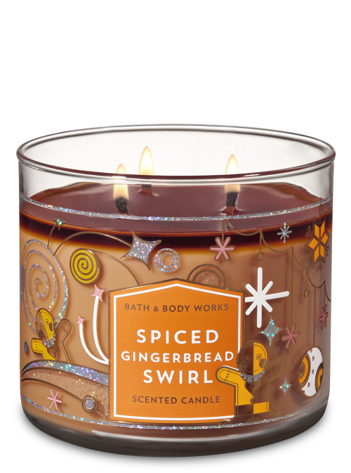 Bath & Body Woks Spiced Gingerbread Swirl, 3 wick candle