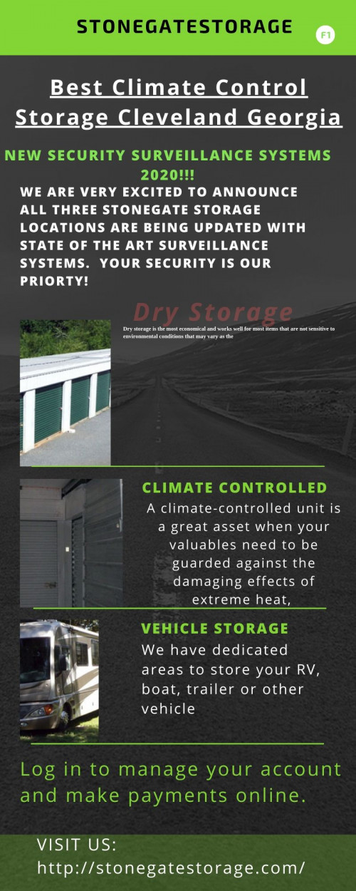 We offer the Best Climate Control Storage in Cleveland Georgia. Stonegate Mini Storage provides you with the protection and care that your valuables deserve. Affordable prices and options are waiting for you! Visit US:http://stonegatestorage.com/