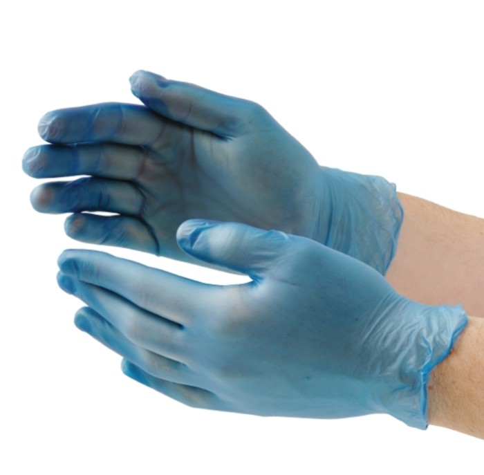 Disposable Latex, Nitrile, Vinyl Gloves Blue White Clear Powder