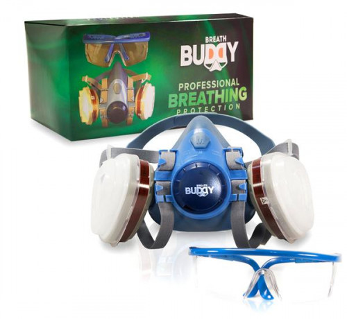 BREATH BUDDY RESPIRATOR MASK (PLUS SAFETY GLASSES) | REUSABLE PROFESSIONAL BREATHING PROTECTION AGAINST DUST, PARTICLE, WOODWORKING AND ORGANIC VAPORS & FUMES | PERFECT FOR PAINTERS AND DIY PROJECTS

https://mybreathbuddy.com/