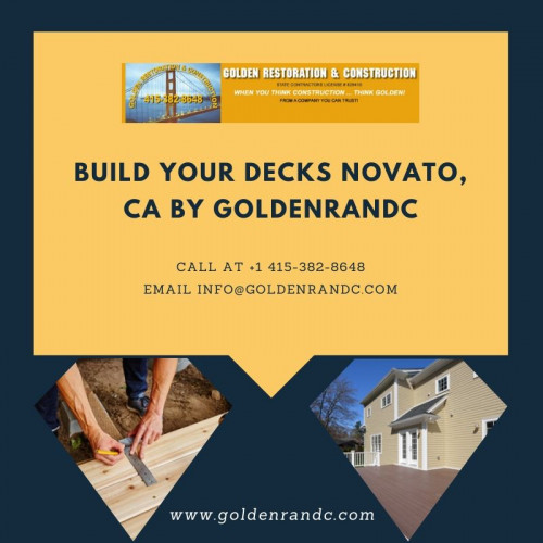 Decks Novato, CA by GoldenRandC enhance the outdoor beauty and functionality of your home. Give your existing one the update it deserves. Start building your deck today.

https://goldenrandc.com/decks-2/
