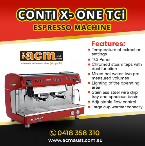 Buy CONTI X ONE TCi Espresso Machine in Melbourne Automatic Coffee Machines ACM