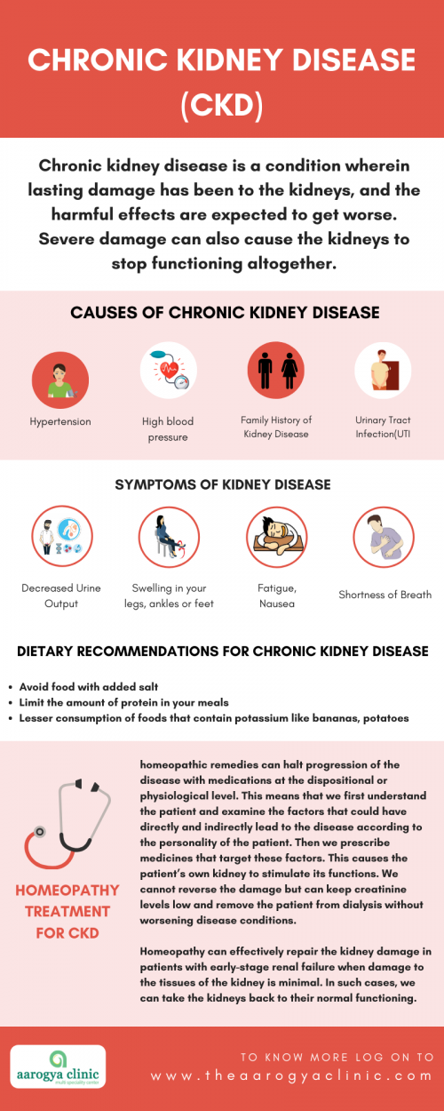 Homeopathic Treatment for Kidney Disease in Vellore | aarogya clinic explains all about chronic kidney disease and the measures to be taken for healthy living.
To Know More Visit: http://theaarogyaclinic.com/diseases/kidney/