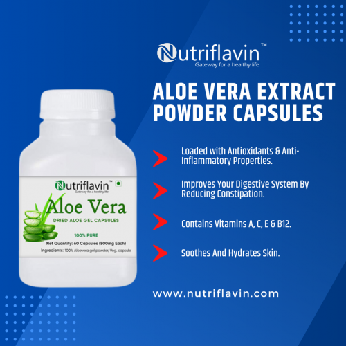 Because of its numerous medicinal properties, Aloe Vera is known as a wonder plant. It not only treats skin problems but also helps with digestion problems. It is also a powerful antioxidant and anti-inflammatory agent. Aloe vera gel capsules provide an easy way to consume aloe vera. For a healthy and happy life, start with a Nutriflavin Aloe Vera gel capsule. Purchase now: https://nutriflavin.com/product/aloe-vera-powder-capsules/