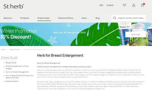 Herb for breast enlargement, a healthy alternative towards surgery. Herb for breast enlargement treatment works to enhance what you were born with as well as repair damage caused by gravity and time. 
Read more info:- https://stherb.com/english/breast-enlargement-guide/herb-for-breast-enlargement.html