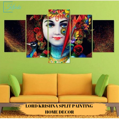 Create walls worth gazing?. Brighten up your home and office walls with this beautiful Krishna wall split painting. I also, bring this painting from khirki.in and my wall looking worth gazing.