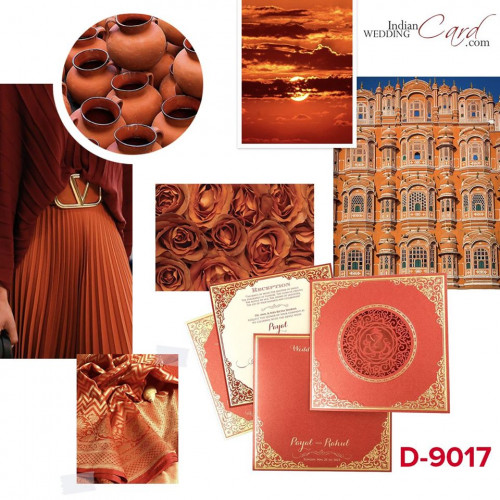 Persian reds and terracotta hues come together to make this magical Laser Cut wedding invitation by indianweddingcard.com! Shop from anywhere in the world with our worldwide shipping guarantee. Buy Now@ https://www.indianweddingcard.com/D-9017.html