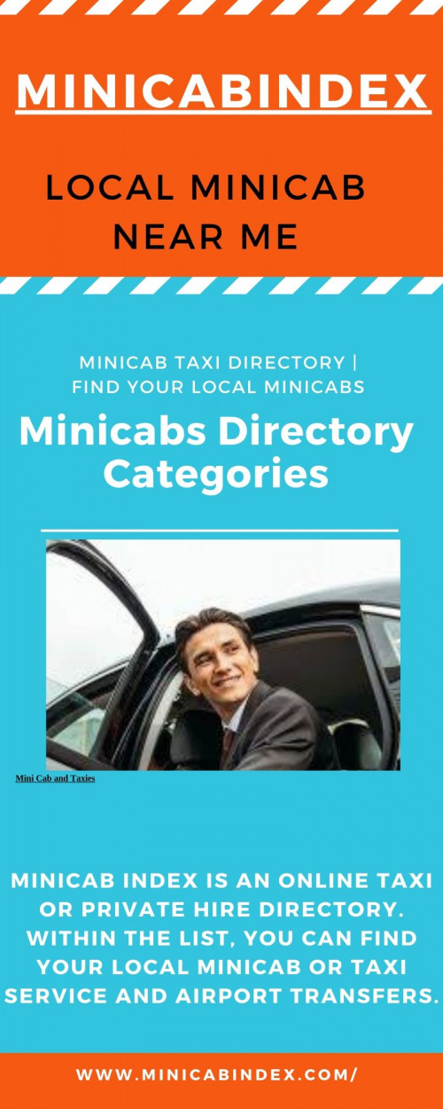 Searching local minicabs near you. MiniCab Index is best online taxi or private hire directory where you can book mini cab or taxi at affordable charges.VISIT US:https://www.minicabindex.com/