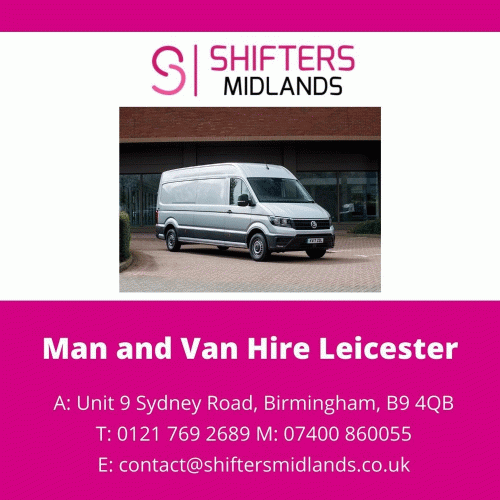 Shifters Midlands is one of the best man and van hire Leicester. We give all sort of man and van administration in Midlands with a money saving advantage cost. We give a 24 hour, 7 days seven days man and van hire custom-made to your prerequisites. Get a Quick Quote and Book a Man and a Van Today.
Visit our website for more details:- https://shiftersmidlands.co.uk/