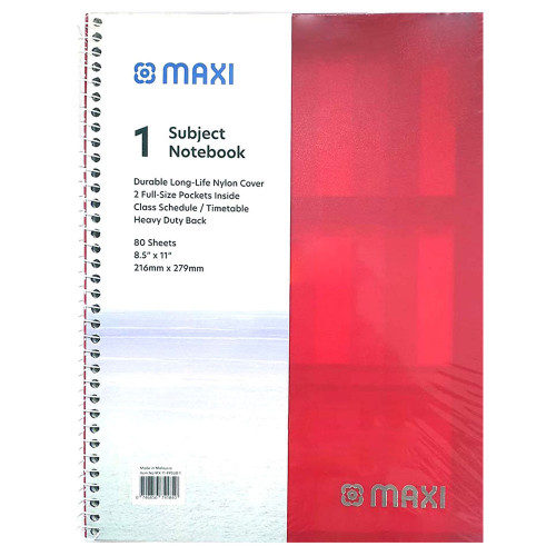 Maxi 1 Subject Notebook 8.5x11 80sheets