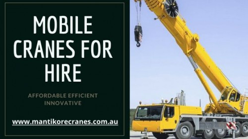 As one of the best Mobile Cranes for Hire companies in Australia, Mantikore Cranes help you to hire or buy the right cranes for your project needs. For more detail visit our website and contact us today.
Source: https://mantikorecranes.com.au/