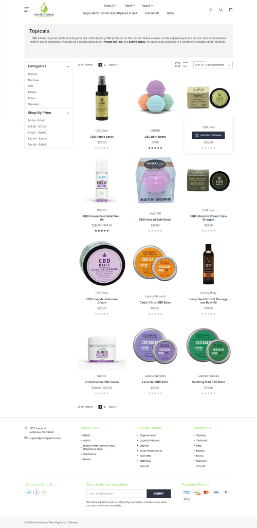 We recommend online affordable CBD Lotion for pain , Capsules, Edibles, Tinctures and Topical. CBD topical are particularly effective at alleviating aches and pains connected with muscle and joint soreness and inflammation.

Organic CBD sold online. Our products are all natural, plant based,and third party lab tested.CBD Lotions, Tinctures, Bath Bombs, Gummies, Drinks, and Pet Products!CBD infused topicals are fast acting and one of the leading CBD products on the market. These creams can be applied anywhere on your skin for immediate relief of aches and pains. Available as a moisturizing lotion.
#CBD #CBDOil #Edibles #CBDGummies #BestCBDGummies #CBDDosing #CBDGummyBears #CBDLotion #CBDCream #CBDTopical #CBDOilCapsules #THC #CBDDrinks #CBDEdibles #CBDDog 

Web:- https://nctorganics.com/relief/pain-relief/