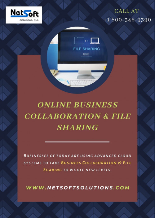 Continued advancements in the information technology sector have prompted effectiveness in the process of Business Collaboration & File Sharing. The workplaces of today have become more organized than before, and the work pace has also expanded. Call today!

http://www.netsoftsolutions.com/business-collaboration-file-sharing/