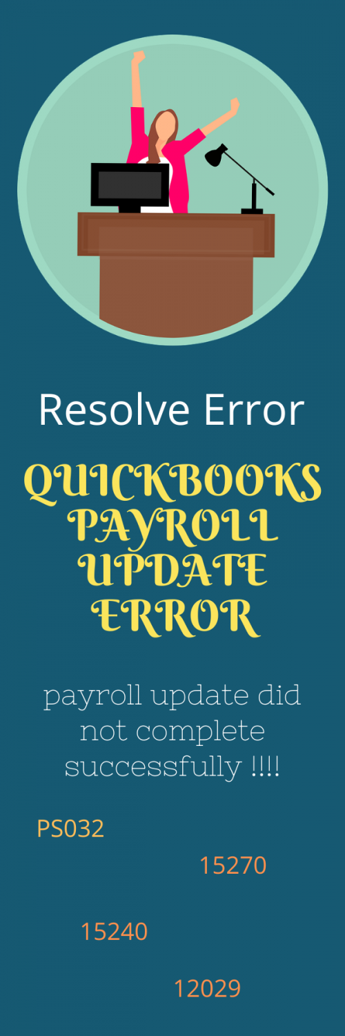 Learn to do Resolve QuickBooks Payroll Update Error Like a Professional


This error comes up When QuickBooks Users downloading QuickBooks payroll software or updates, "but not complete successfully" received an error messages: "The payroll update did not complete successfully Please try again later.


Some of the payroll update error code listed here 15240, 12029, 15106, 15212, 12159, 15270, and Error code PS series ps032, ps033, ps077, ps038.

Ps series error get While you installing payroll tax table update. Reasons, Tax table file in the Components/Payroll folder is damaged or invalid error ps032, ps033, ps077, ps038.

Source: https://www.askforaccounting.com/quickbooks-payroll-update-error-and-problem-dial-for-help-1800-865-4183-how-to-get-support/