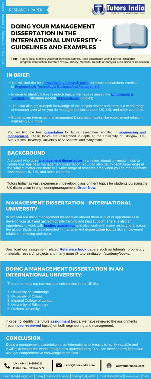 Rework Doing your management dissertation in the international university