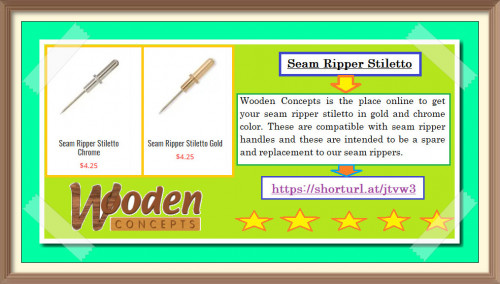 Wooden Concepts is the place online to get your seam ripper stiletto in gold and chrome color.
https://www.woodenconcepts.com/product-category/seam-ripper-stiletto/