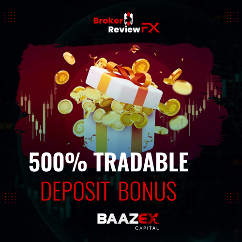 Baazex Tradeable Bonus of 500% on first deposit of the clients – 500% Tradable Bonus, No Fees on transactions. The bonus helps to magnify the Client’s account equity that supports the margin at the time of draw-down.