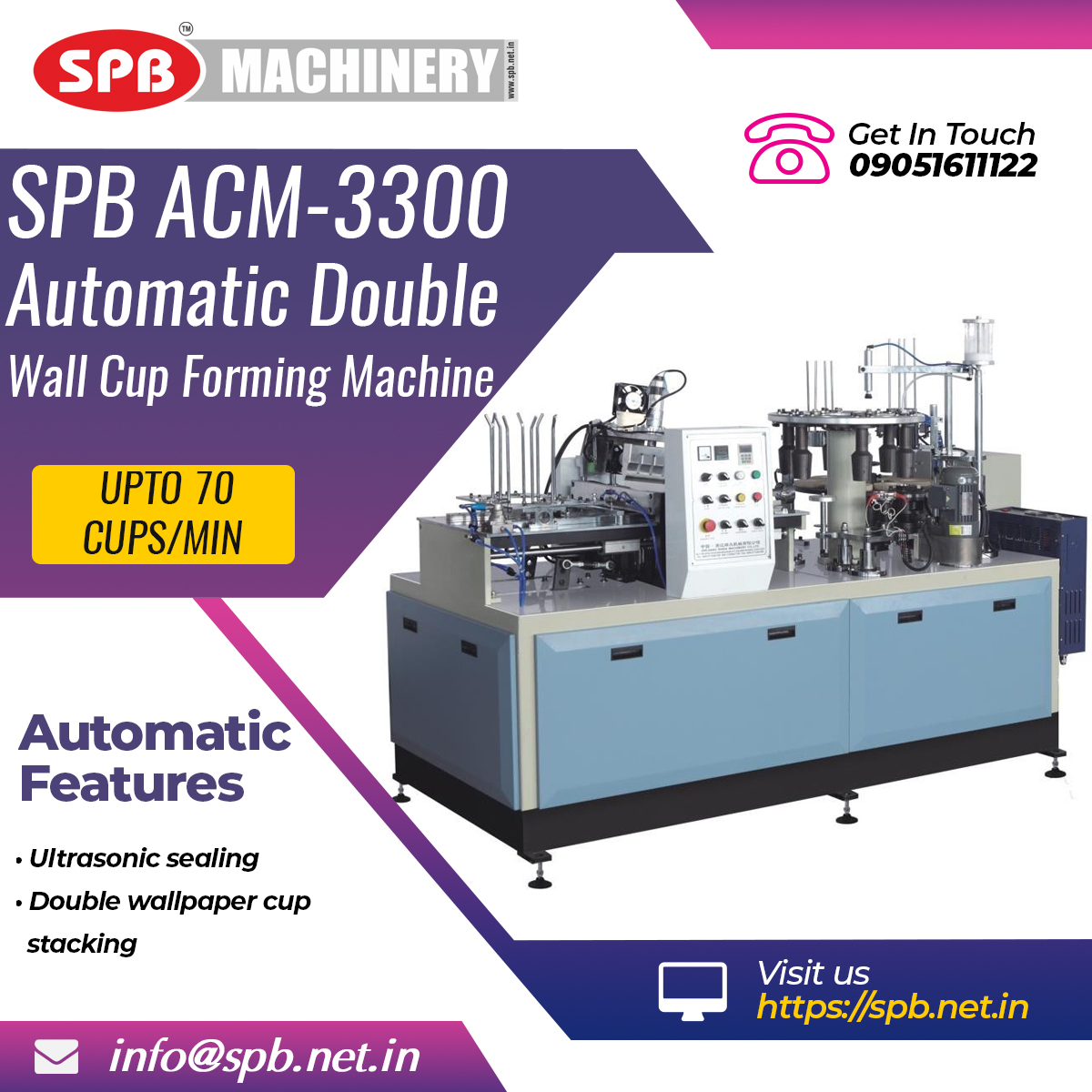 Product spb. 3300 ACM-p240-EUR. Rd-100t Double Wall Cup Machine with Accessory перевод на русский.