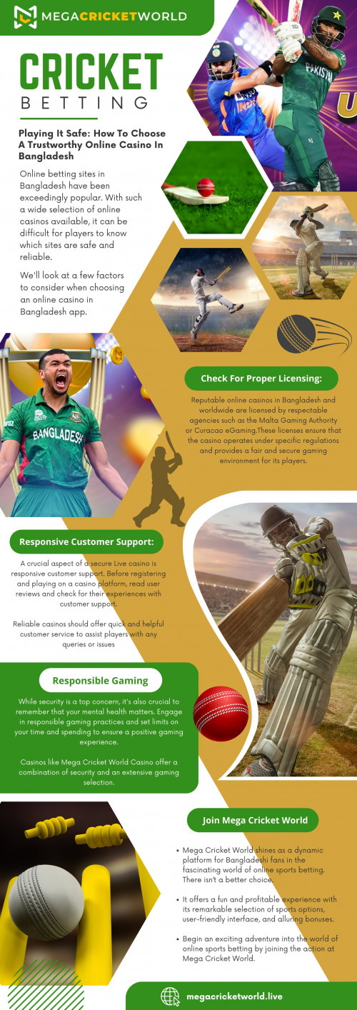 Cricket betting can be an exciting and thrilling experience for beginners, but the numerous terms and concepts associated with it can initially seem overwhelming. 

Official Website: https://megacricketworld.live

Click here for more information: https://megacricketworld.live/cricket-betting-in-bangladesh

Our Profile: https://gifyu.com/cricketmegaworld
Next  Information: https://is.gd/JO1xNG