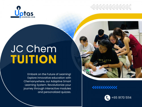 Jc Chem tuition goes beyond traditional teaching by providing strong support through private 1-1 or small group consultations. Students can reach out via WhatsApp for assistance with school homework. As a bonus, we offer free snacks and drinks, fostering a positive learning environment.

Official Website : https://uptas.sg/

#1 Best Chemistry Tuition - A Level & O Level Chem Tuition - Uptas Learning Hub
Address: 209 New Upper Changi Rd, #03-647, Singapore 460209
Phone: +6591705114

Find Us On Google Map : https://maps.app.goo.gl/N463ZdRAYhomrAeT6

Business Site: https://uptas-learning-hub-pte-ltd.business.site

Our Profile: Our Profile: https://gifyu.com/uptassg

More Images:
https://tinyurl.com/yjbcvw9n
https://tinyurl.com/3ed3nazx
https://tinyurl.com/bdcsxcm8
https://tinyurl.com/4waee62t