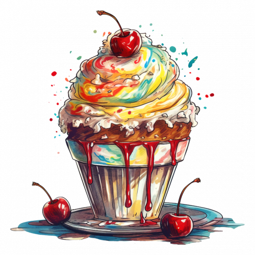 sweets clipart watercolor cupc