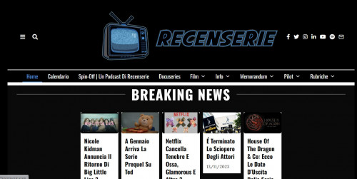 Recenserie is the only site recensione serie in Italy to review every single episode of all TV series, docuseries and films.

https://recenserie.com/