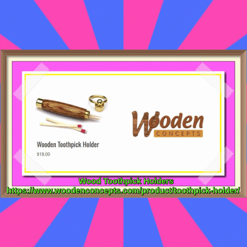 Wooden Concepts provide stylish toothpick holders which can store toothpicks, emergency money or matches, made of materials such as Dymondwood Fuchia, Hazelnut, Heritage Oak, Indigo Royalwood, Madras and Magnum.
https://www.woodenconcepts.com/product/toothpick-holder/