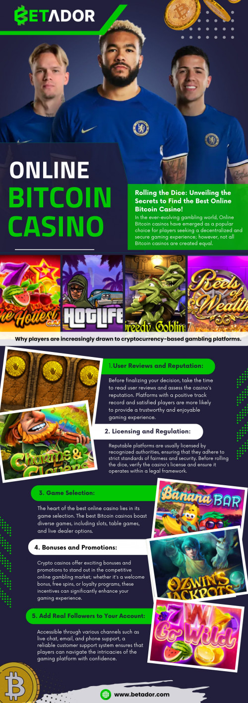 With its commitment to security, diverse game selection from top-tier providers, enticing bonuses, and a robust responsible gambling framework, Betador stands out as a reliable choice in the realm of online Bitcoin casinos. Visit the website and start exploring now!

Official Website: https://www.betador.com/

Our Profile:  https://gifyu.com/betador

Next Info-Graphics:

https://is.gd/hDkzxF