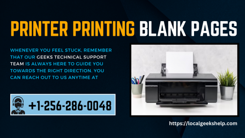 If your printer printing blank pages, it's important to get it fixed as soon as possible. Rather than trying to troubleshoot the issue on your own, it's recommended to reach out to professional printer experts for quick and effective solutions. You can get in touch with them by calling +1-256-286-0048. Don't wait any longer, get your printer fixed today!