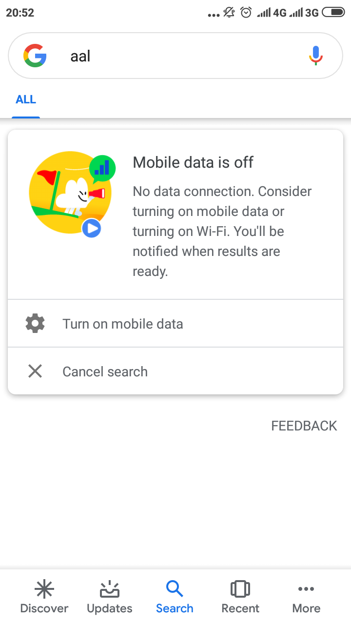 offline mode google search