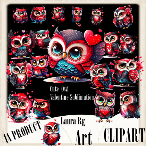 Cute Owl Valentine Sublimation