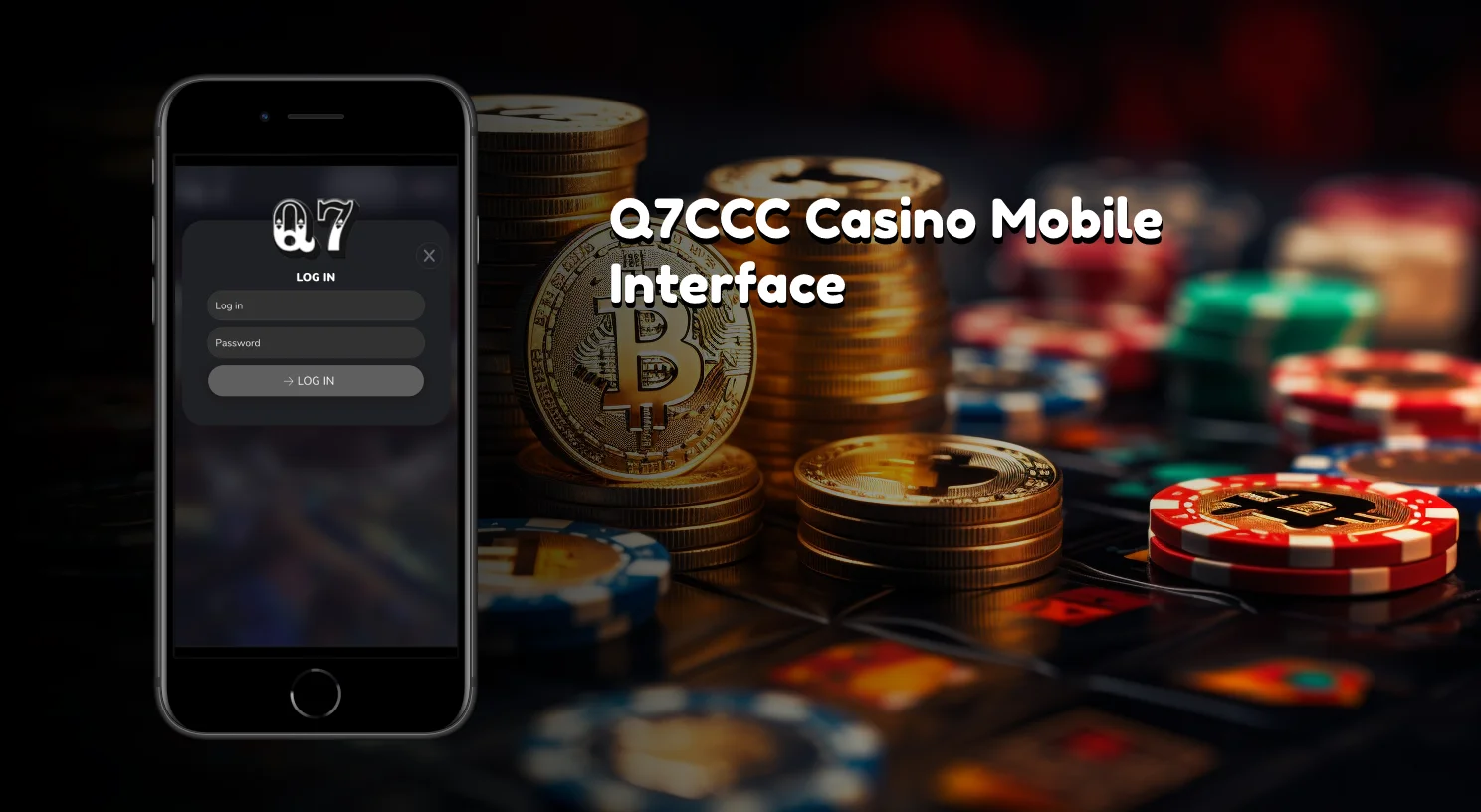 The image showcases the sleek, user-friendly interface of the Q7CCC Casino mobile app