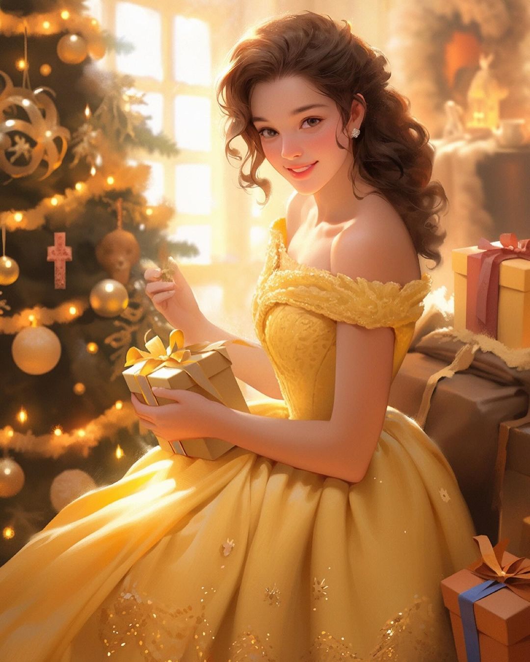 In the grand halls of the royal palace, Princess Bell prepared for the annual Christmas celebration,