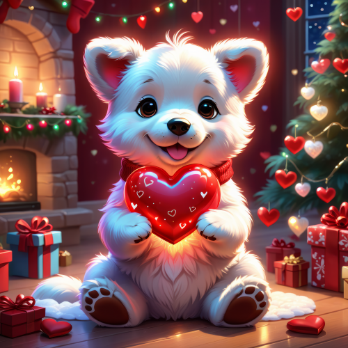 664854 christmas puppy red hearts karacsonyi kiskutya piros szivek 5