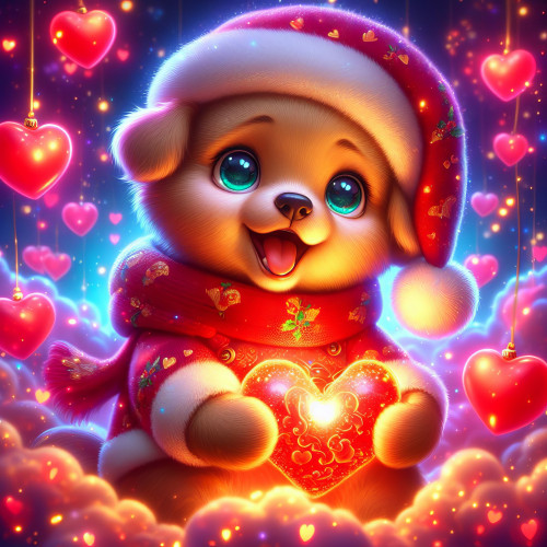 658946 christmas puppy red hearts karacsonyi kiskutya piros szivek 4