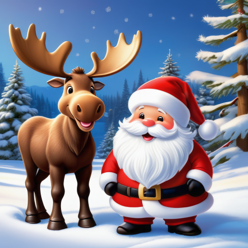 23375 mikulas javorszarvas santa moose cartoon meserajz