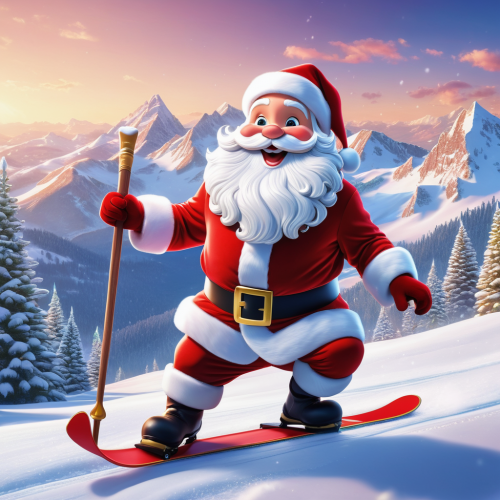 332140 santa skiing sielo mikulas