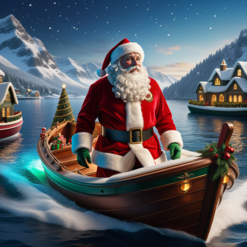 446628 santa boat mikulas csonak